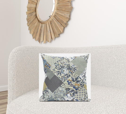 20" Sage Cream Floral Suede Throw Pillow FurniFindUSA