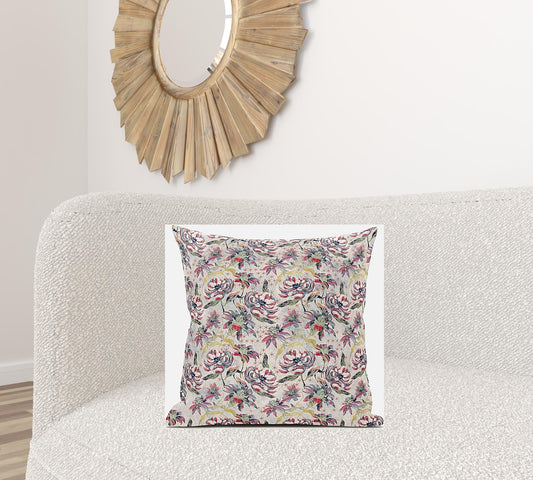 20" Pink Yellow Roses Suede Throw Pillow FurniFindUSA