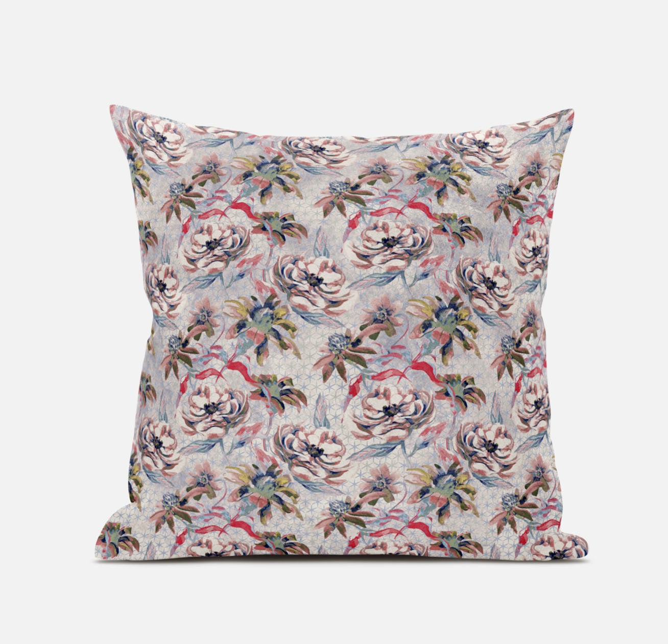 20" Lavender Pink Roses Suede Throw Pillow FurniFindUSA