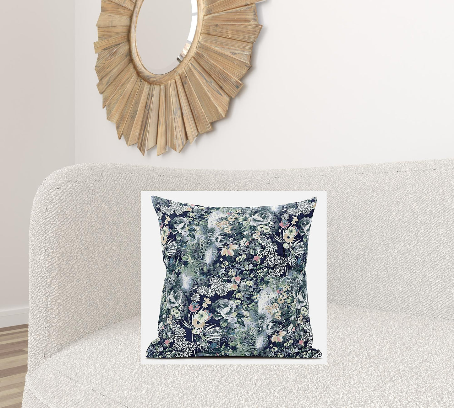 20" Gray Indigo Springtime Suede Throw Pillow FurniFindUSA
