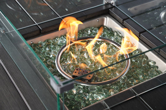 Gray Wicker Outdoor Gas Fire Pit Table with Ice Bucket HomeRoots