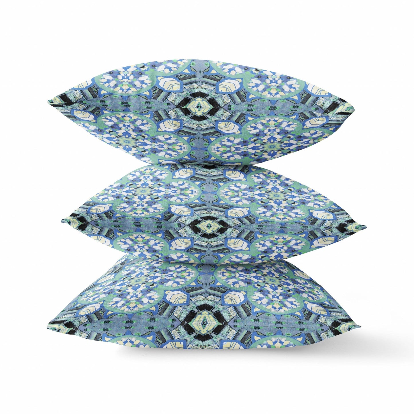 20" Sapphire White Cloverleaf Boho Suede Throw Pillow FurniFindUSA