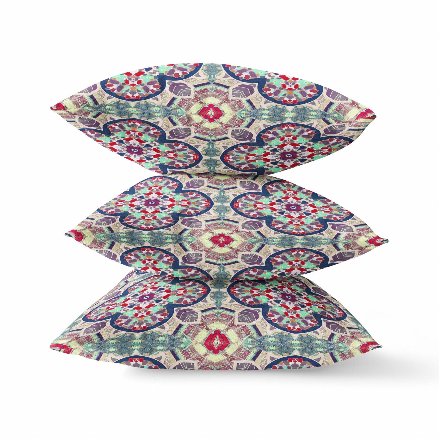 20" Mauve Blue Cloverleaf Boho Suede Throw Pillow FurniFindUSA