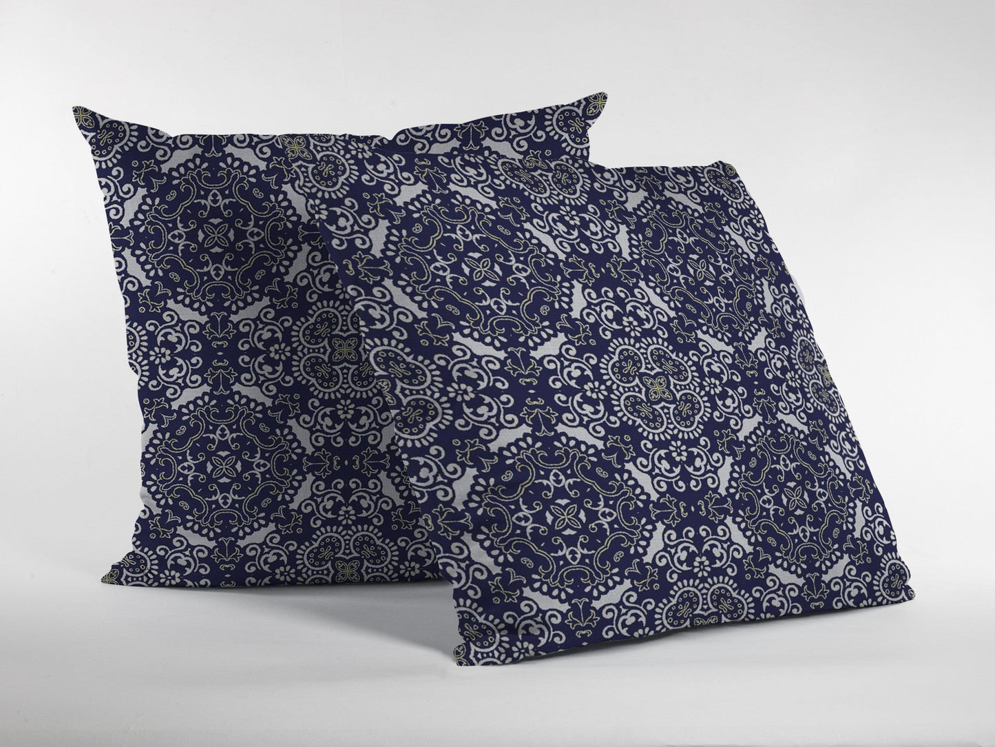 20" Navy Boho Pattern Decorative Suede Throw Pillow FurniFindUSA