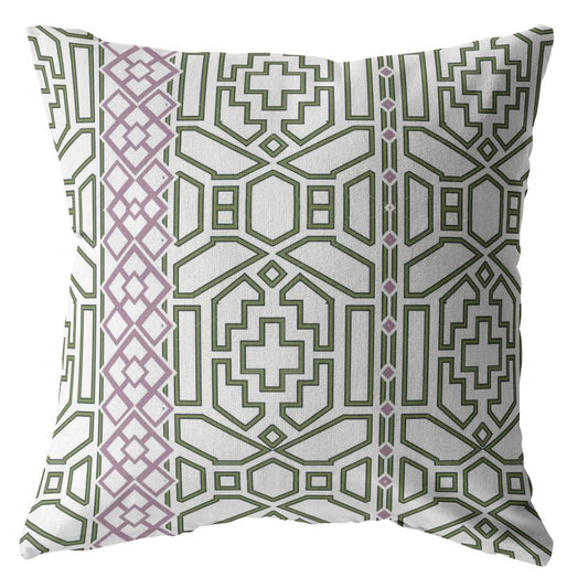 20" White Bird Maze Decorative Suede Throw Pillow FurniFindUSA