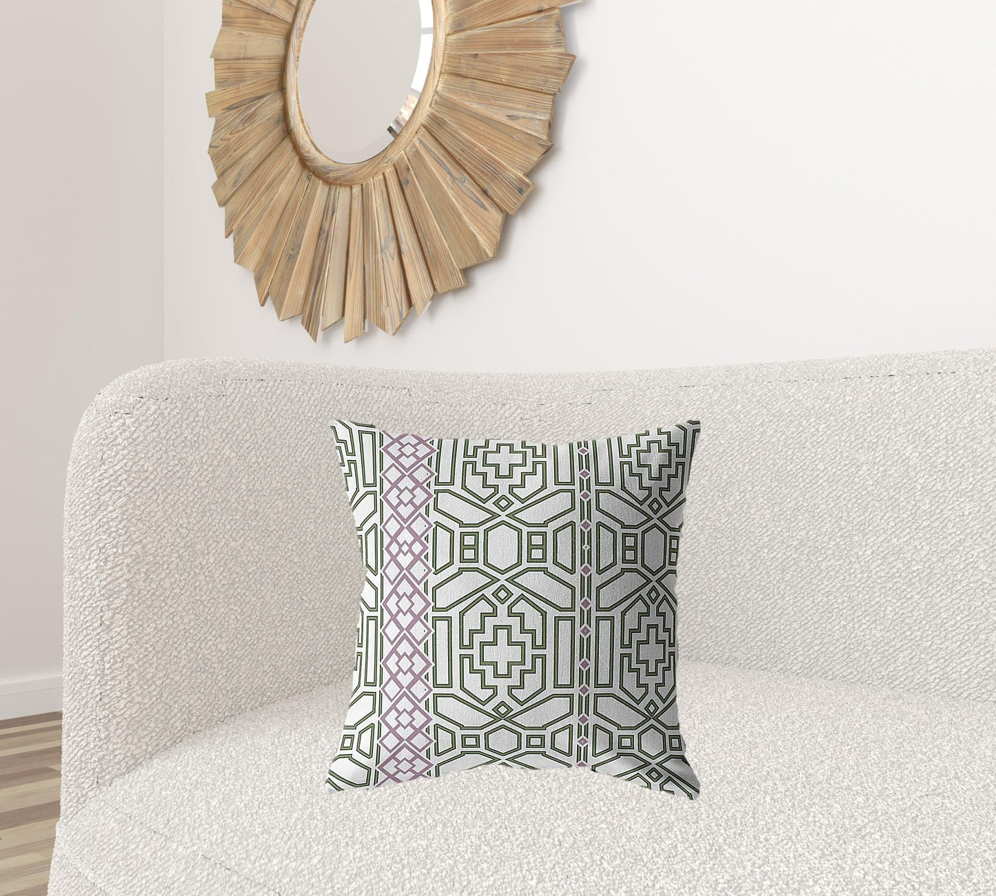 20" White Bird Maze Decorative Suede Throw Pillow FurniFindUSA