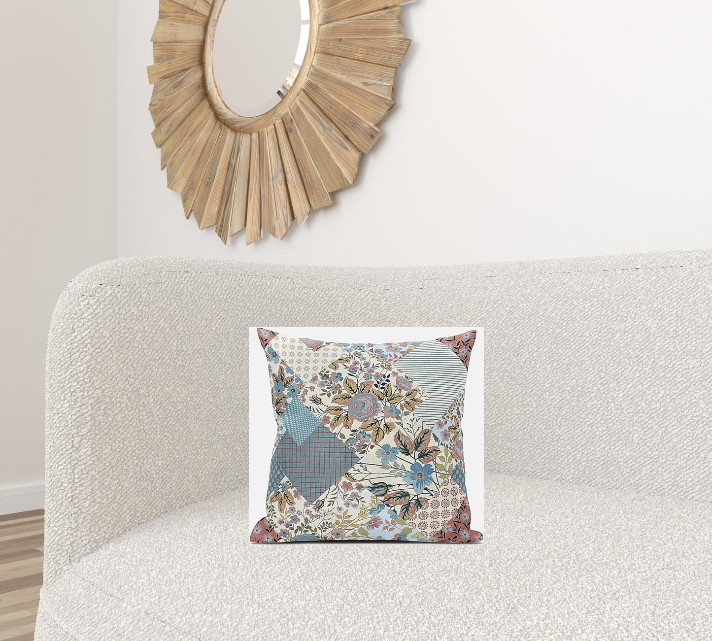16" Gold Pink Floral Zippered Suede Throw Pillow FurniFindUSA