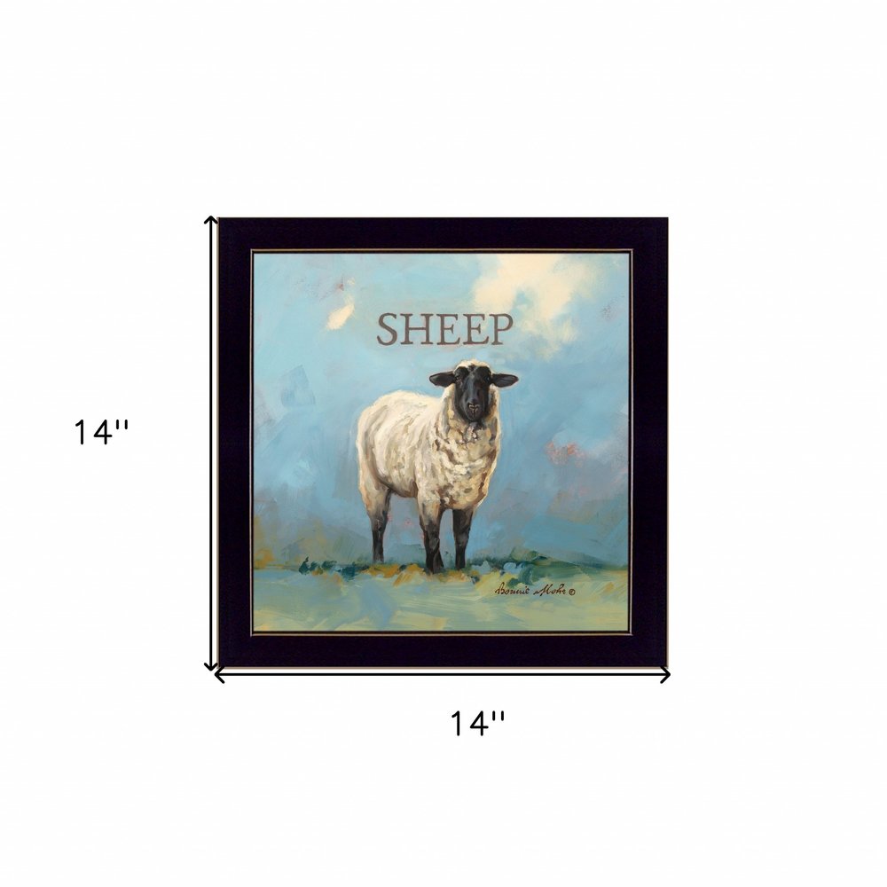 Sherlock the Sheep Black Framed Print Wall Art HomeRoots