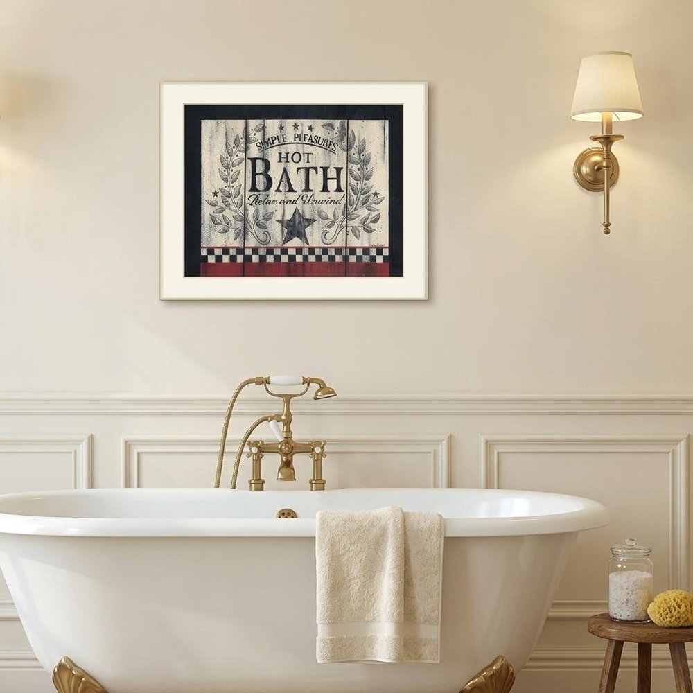 Hot Bath 11 White Framed Print Bathroom Wall Art HomeRoots
