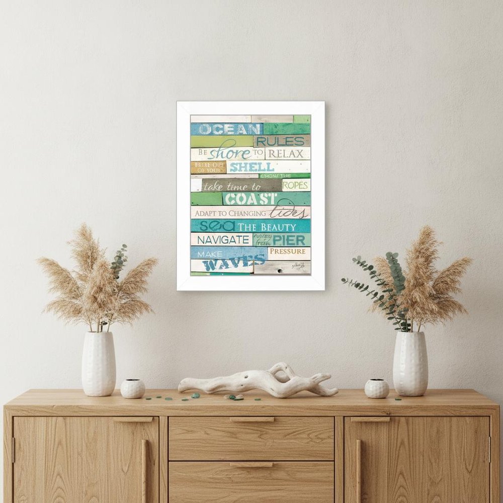 Ocean Rules 2 White Framed Print Wall Art HomeRoots