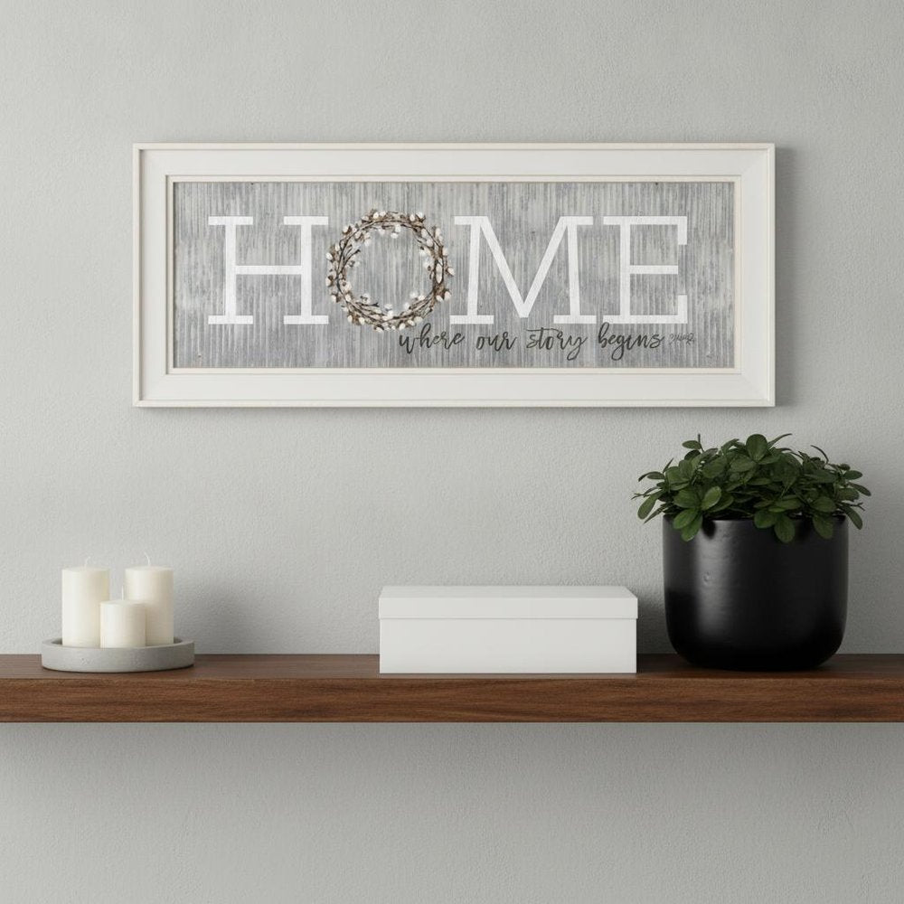 Home Where Our Story Begins White Framed Print Wall Art HomeRoots