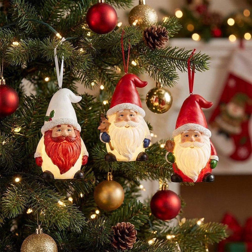 Set of Six Pink Resin Hanging Figurine Ornaments HomeRoots