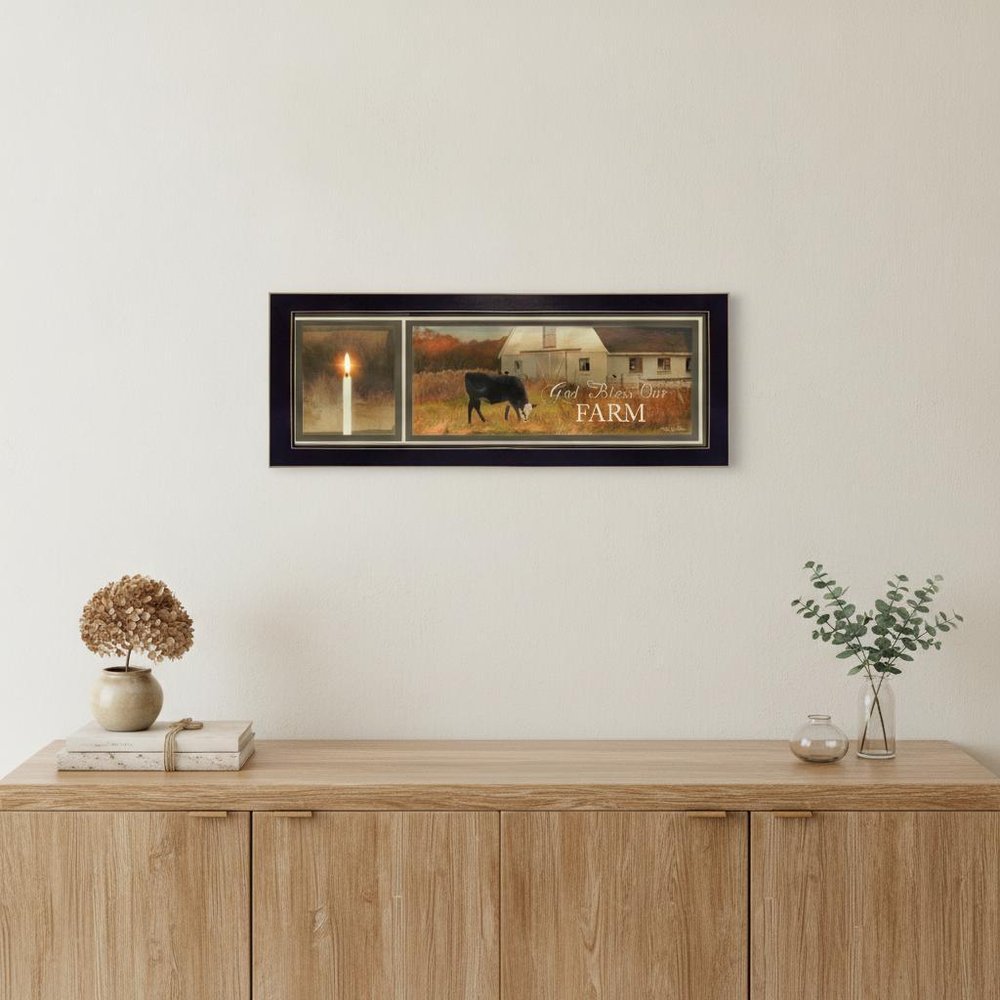 God Bless Our Farm Black Framed Print Wall Art HomeRoots