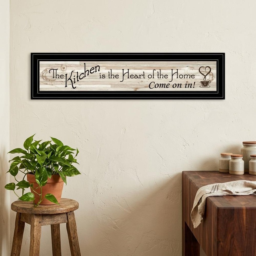 Kitchen Is The Heart of The Home 7 Black Framed Print Kitchen Wall Art HomeRoots