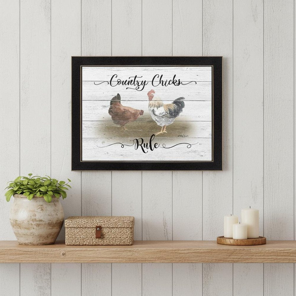 Country Chicks Rule 1 Black Framed Print Wall Art HomeRoots