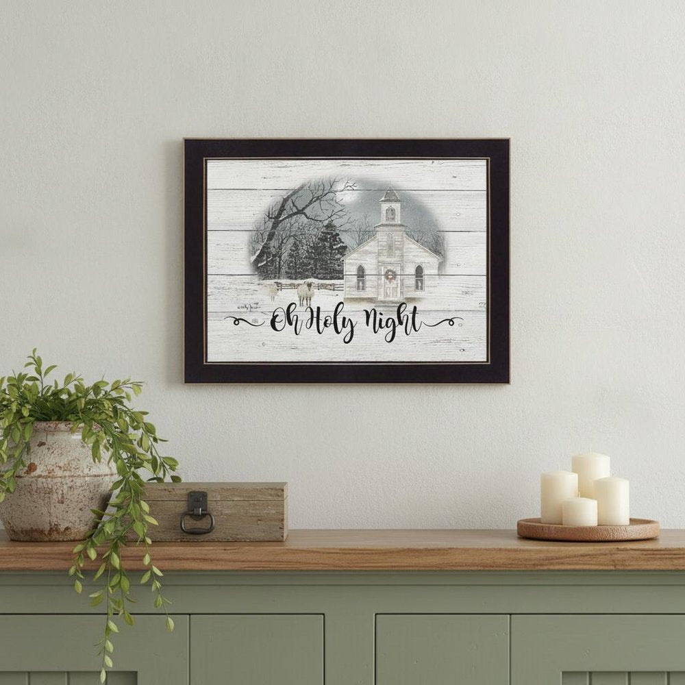 OH HOLY Night 1 Black Framed Print Wall Art HomeRoots