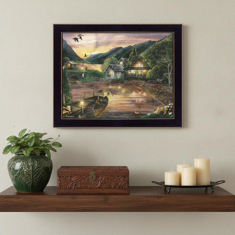Lakefront Camping II 1 Black Framed Print Wall Art HomeRoots