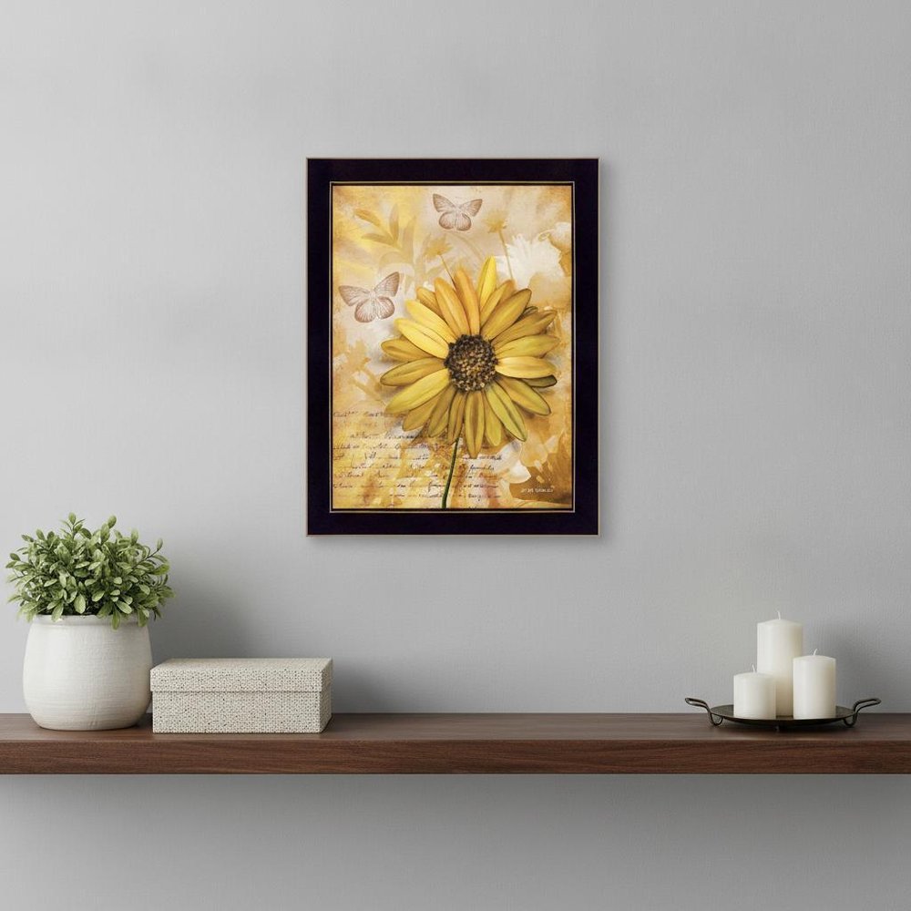 Flowers and Butterflies II 1 Black Framed Print Wall Art HomeRoots