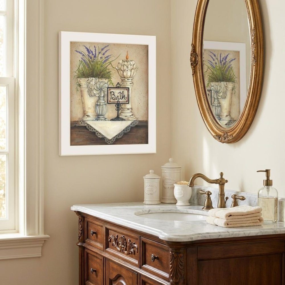 Bath 1 White Framed Print Bathroom Wall Art HomeRoots