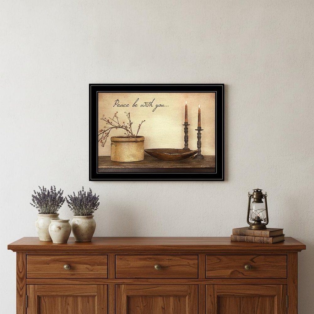 Peace Be with You Black Framed Print Wall Art HomeRoots
