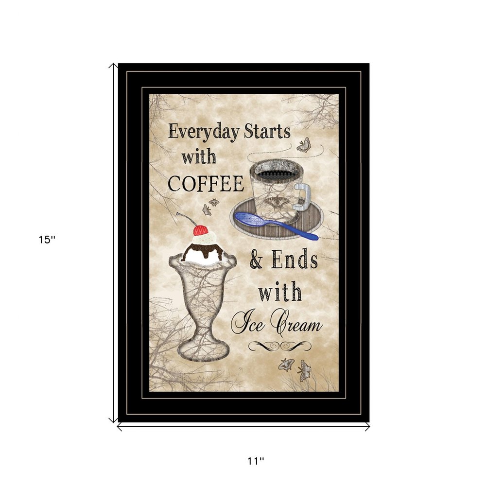 Everyday Starts with Coffee 4 Black Framed Print Kitchen Wall Art HomeRoots