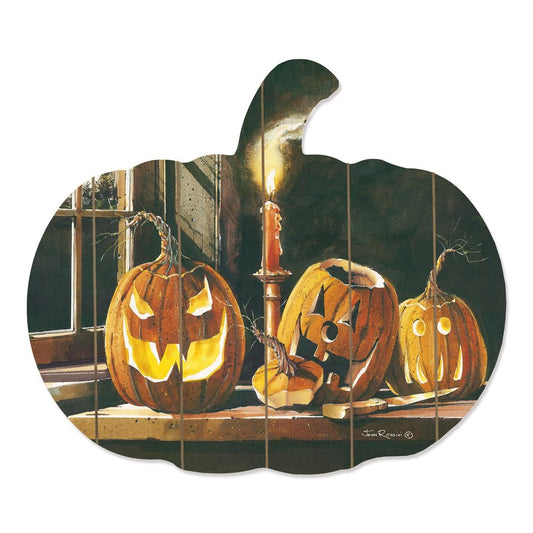 15" X 17" Black And Orange Halloween Wood Hanging Dimensional Sculpture HomeRoots