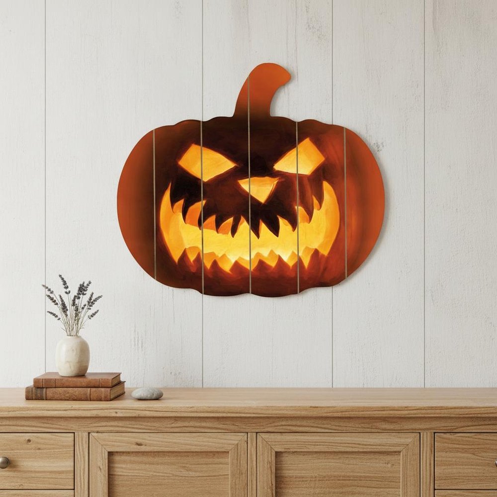 Fierce Pumpkin Face! Unframed Print Wall Art HomeRoots