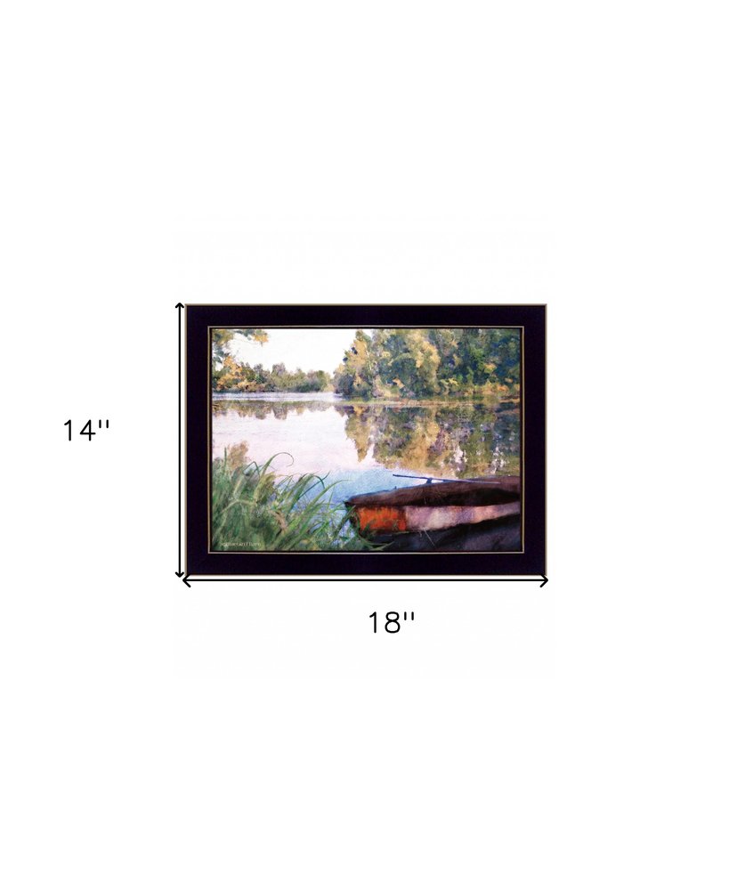 Rowboat Pond Landscape 2 White Framed Print Wall Art HomeRoots