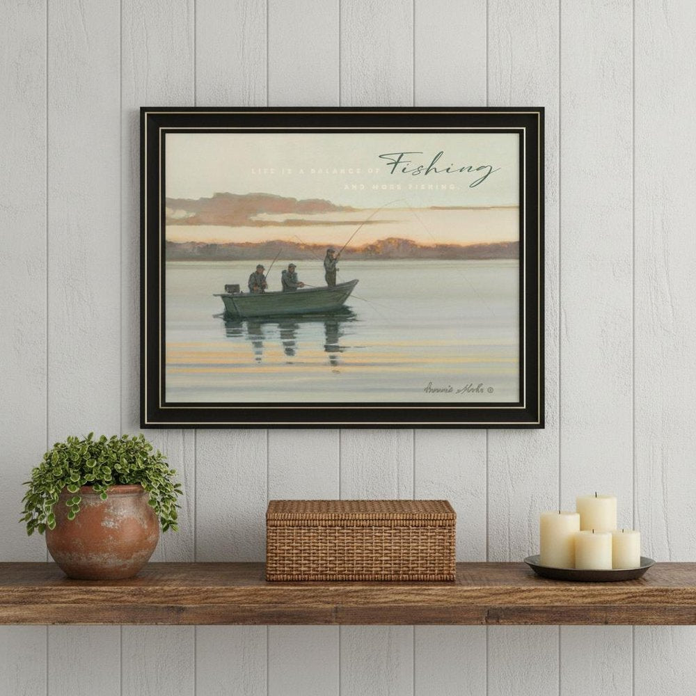 Fishing 1 Black Framed Print Wall Art HomeRoots