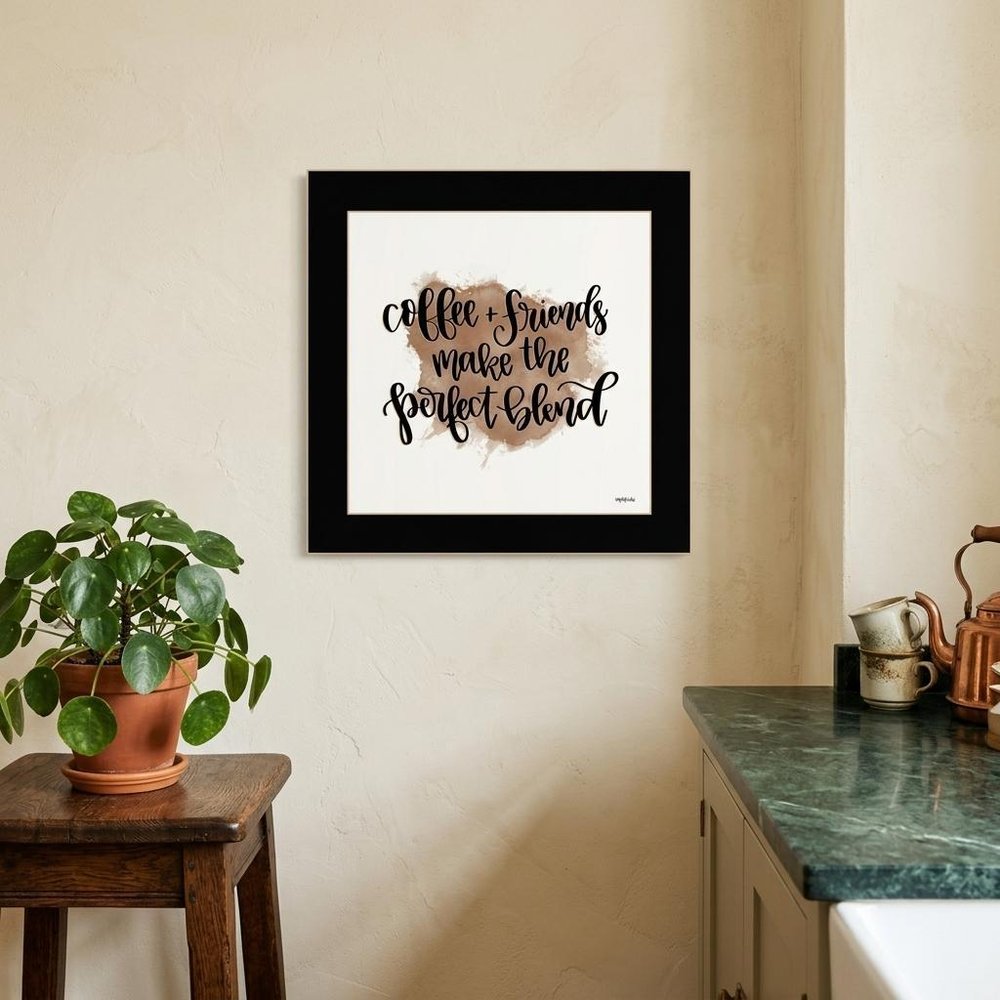 Coffee and Friends 1 Black Framed Print Wall Art HomeRoots