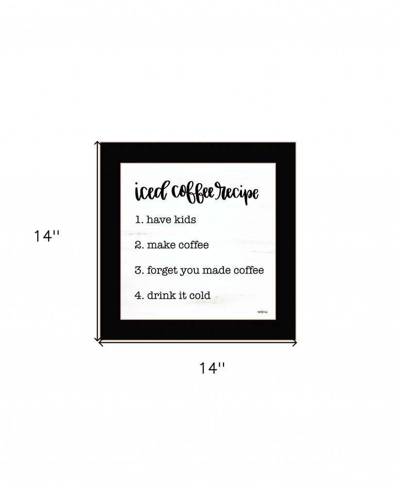 Iced Coffee Recipe Black Framed Print Wall Art HomeRoots