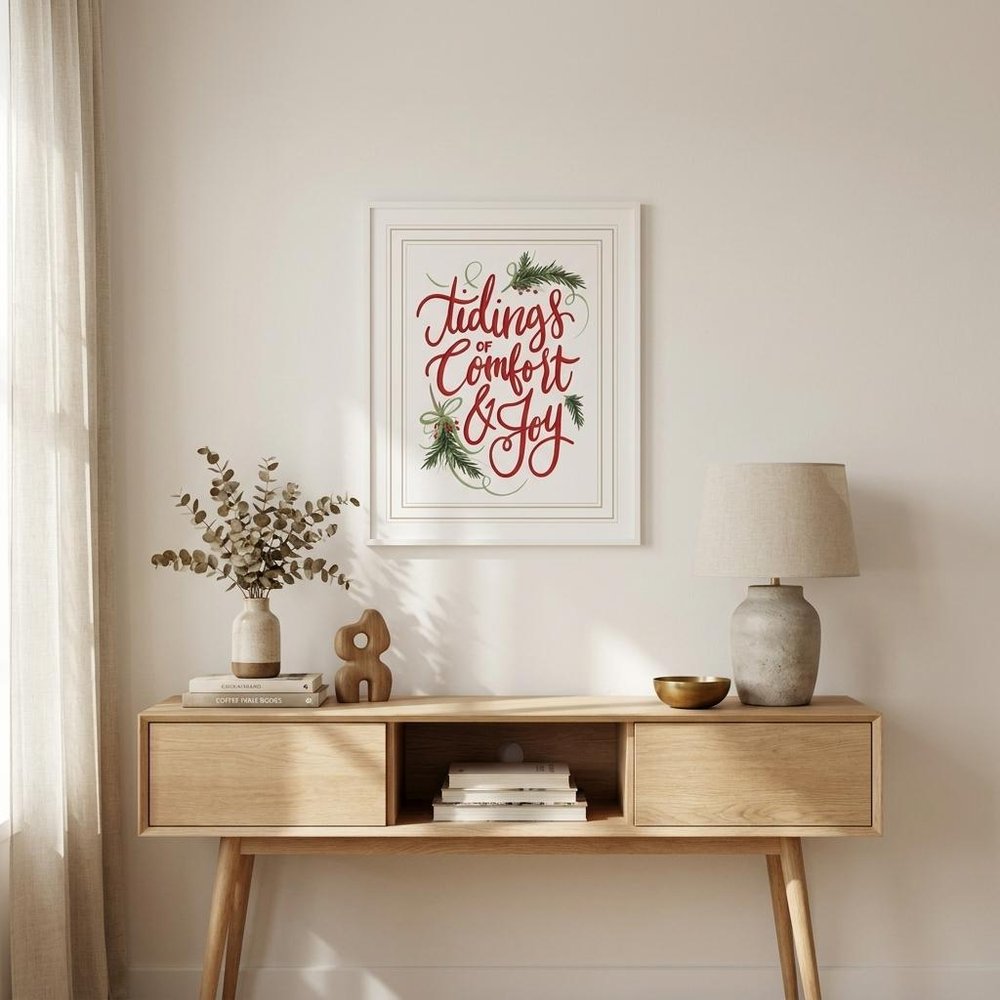 Tidings of Comfort and Joy 1 White Framed Print Wall Art HomeRoots