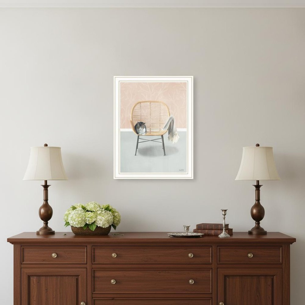 Happy Cat 2 White Framed Print Wall Art HomeRoots