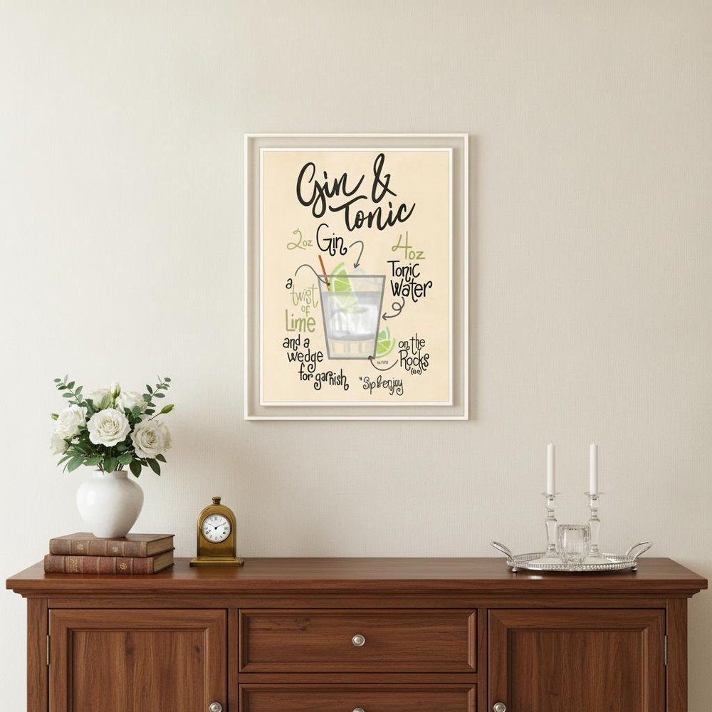 Gin and Tonic 2 White Framed Print Wall Art HomeRoots