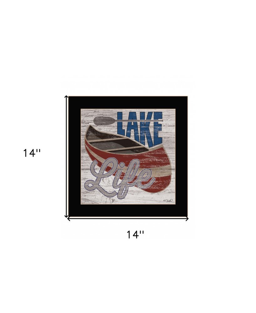Lake Life Canoe 1 Black Framed Print Wall Art HomeRoots