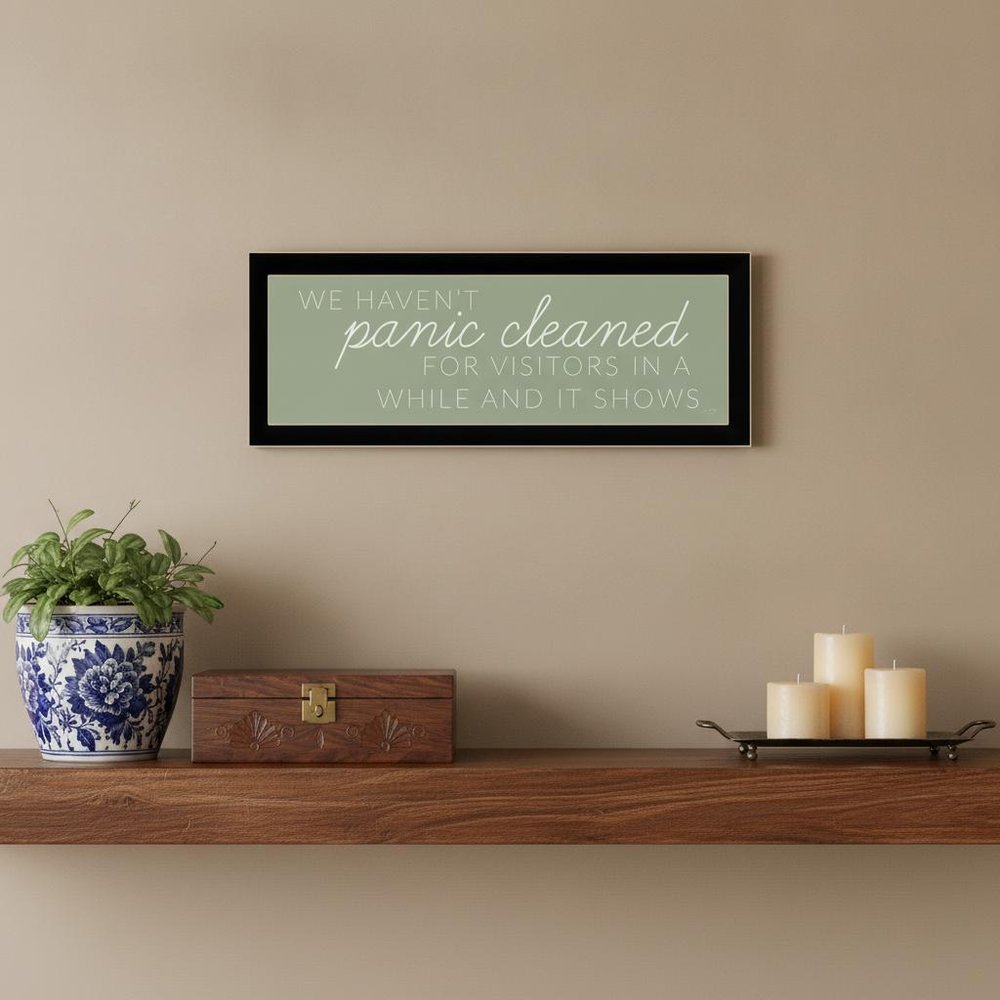 Panic Cleaned 3 Black Framed Print Wall Art HomeRoots