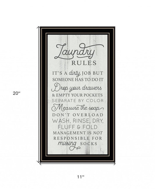 Laundry Rules 1 Black Framed Print Bathroom Wall Art HomeRoots