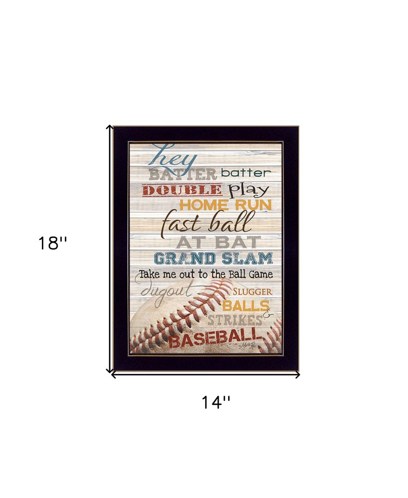 Hey Batter Batter 3 Black Framed Print Wall Art HomeRoots