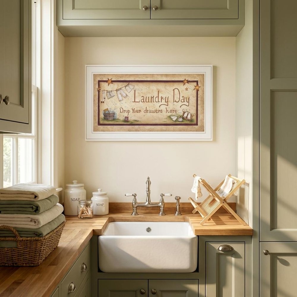 Drop Your Drawers Here White Framed Print Bathroom Wall Art HomeRoots