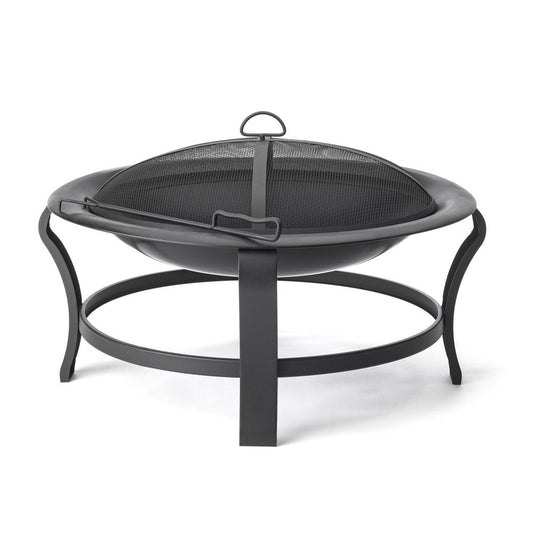 Black Steel Round Wood Burning Fire Pit HomeRoots