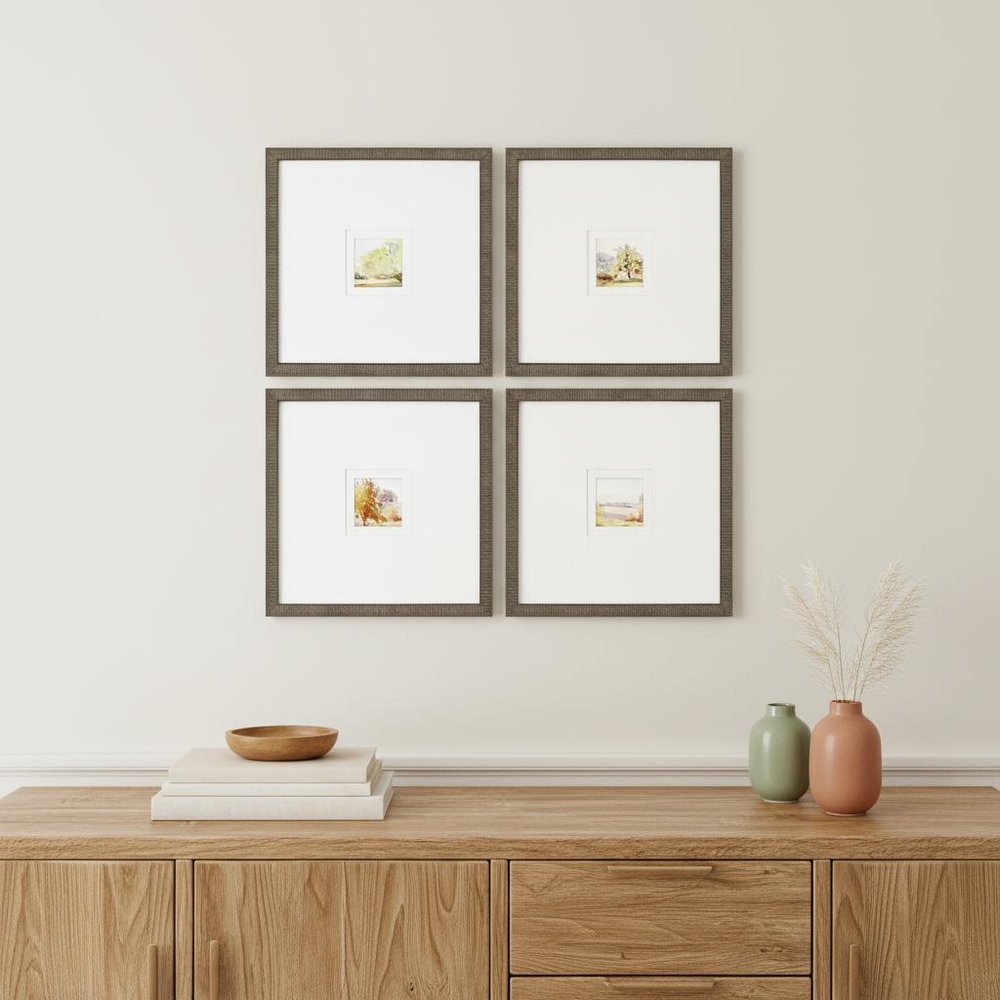Set Of Four Petite Sunrise Gold Framed Print Wall Art HomeRoots