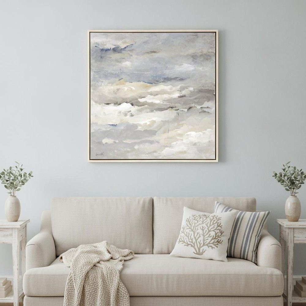 Sea Meets Sky White Floater Frame Print Wall Art HomeRoots