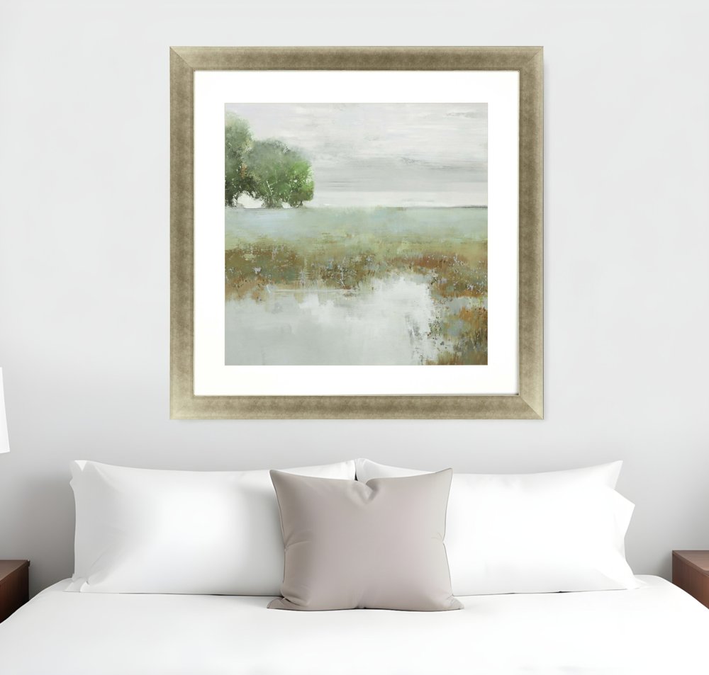 Trees and Creek I Framed Art Gold Picture Frame Print Wall Art HomeRoots