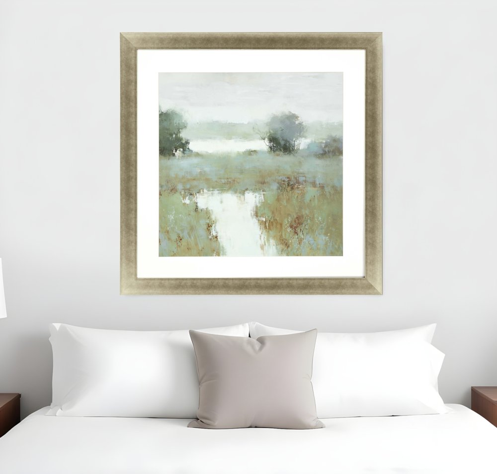 Trees and Creek II Framed Art Gold Picture Frame Print Wall Art HomeRoots