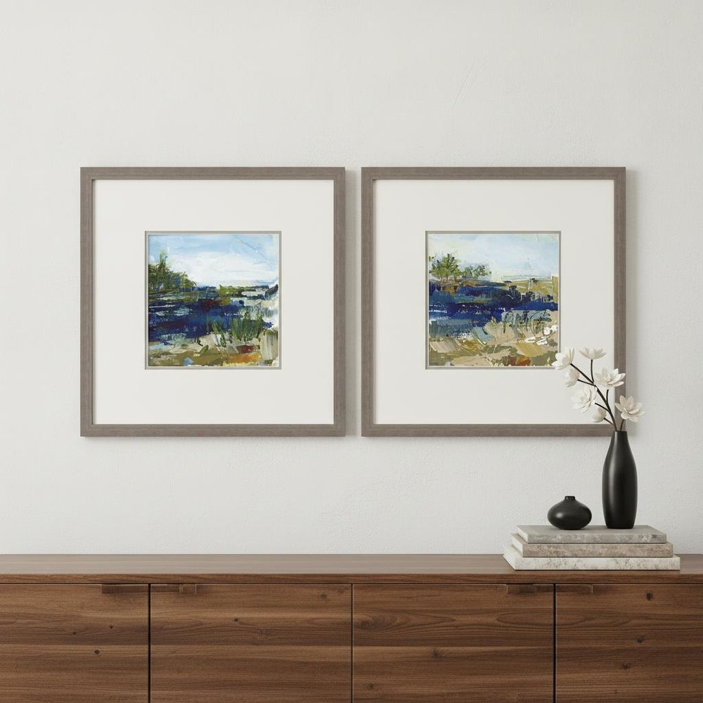 Set Of Two Coastal Sand Framed Art Brown Picture Frame Print Wall Art HomeRoots