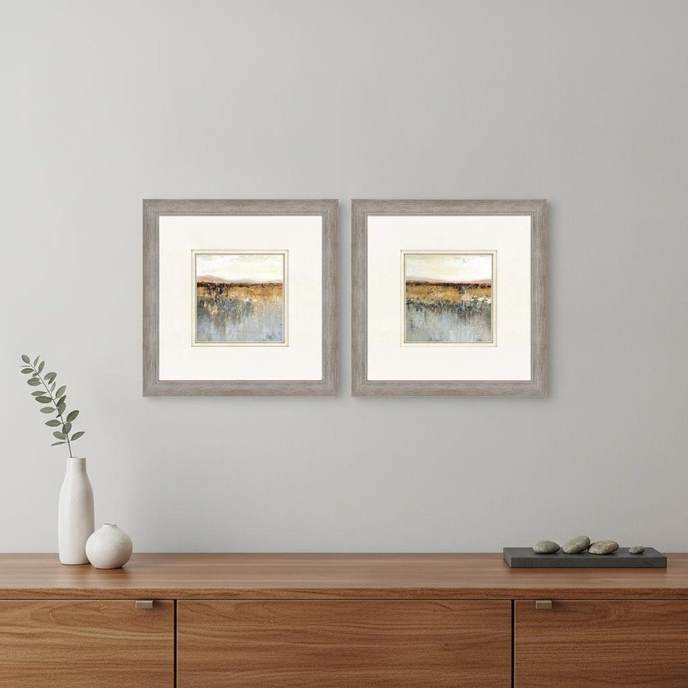 Set Of Two Antique Contemporary Framed Art Silver Picture Frame Print Wall Art HomeRoots