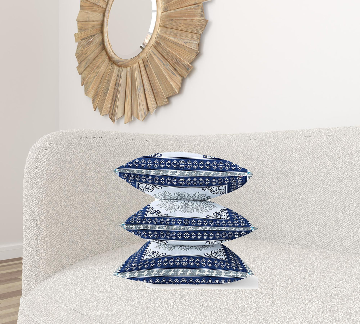 20" X 20" Dark Blue Gray Geometric Blown Seam Suede Throw Pillow FurniFindUSA