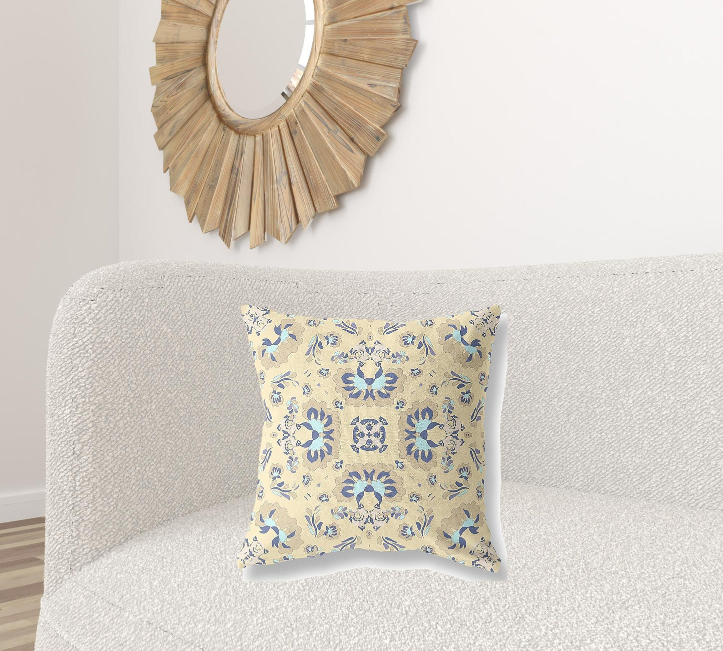 20" X 20" Yellow Blown Seam Suede Geometric Throw Pillow FurniFindUSA