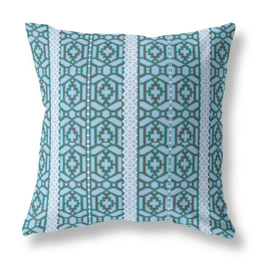20" Blue and Brown Suede Throw Pillow FurniFindUSA