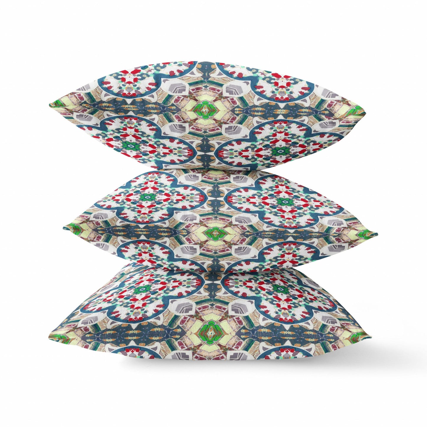 16"X16" Green And White Microsuede Quatrefoil Zippered Pillow FurniFindUSA